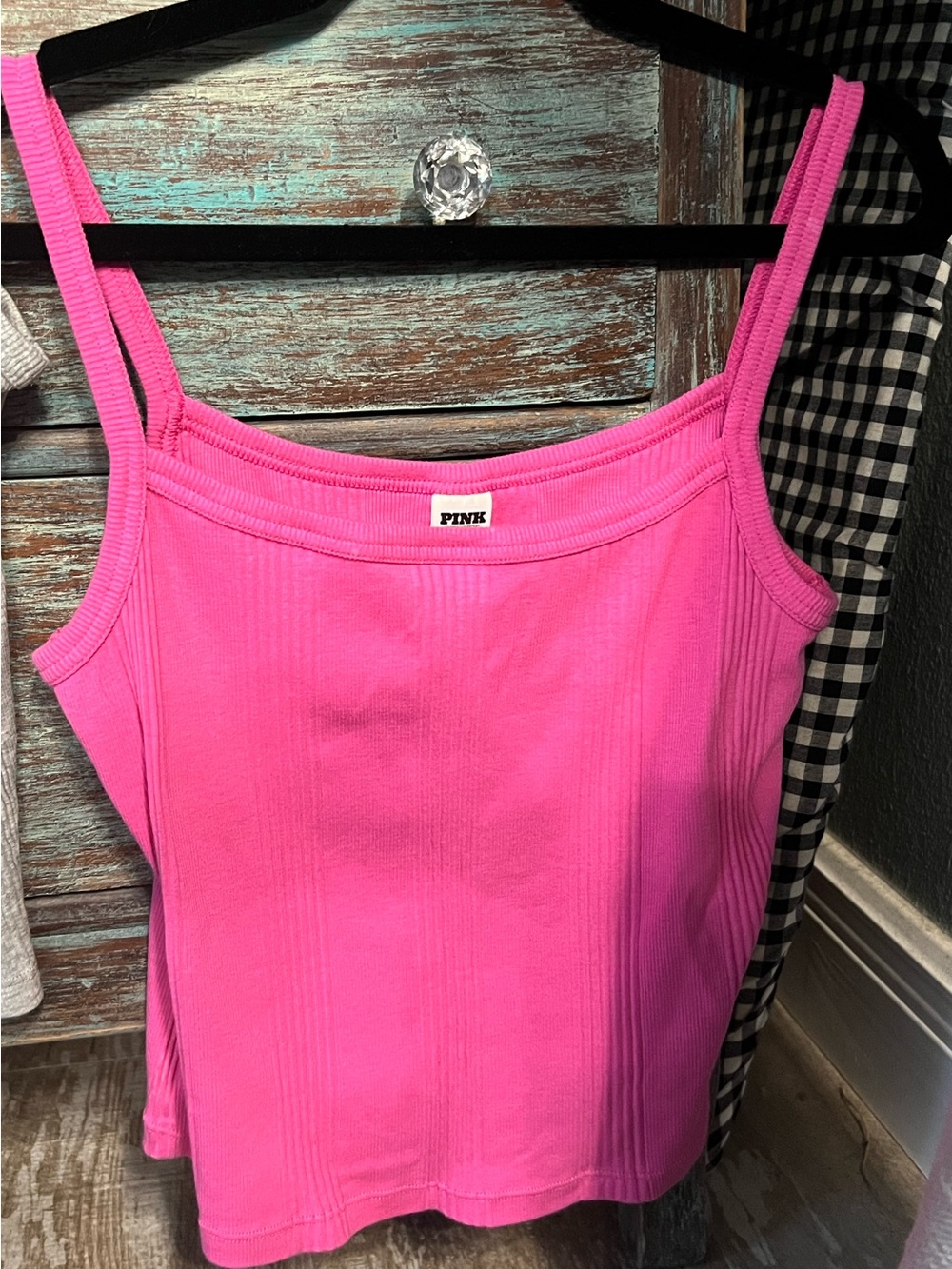 EUC!💗PINK VS Bundle of3 Multi Rib Cami Tanks!PINK,Gray,White Multi! Like NEW(L)! - Picture 2 of 13